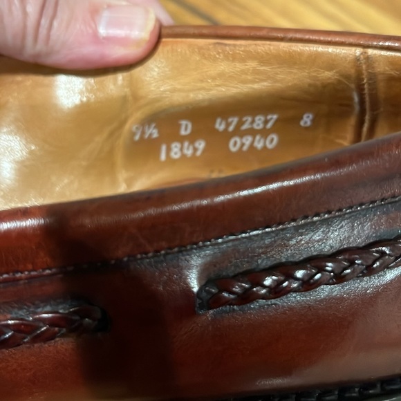 Allen Edmonds Cody British Tan Leather Loafers Size 9 1/2 D. - Picture 6 of 8